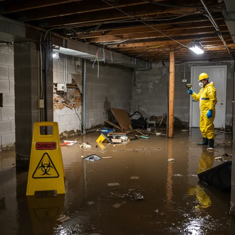 Flooded Basement Electrical Hazard in Ellsworth, WI Property